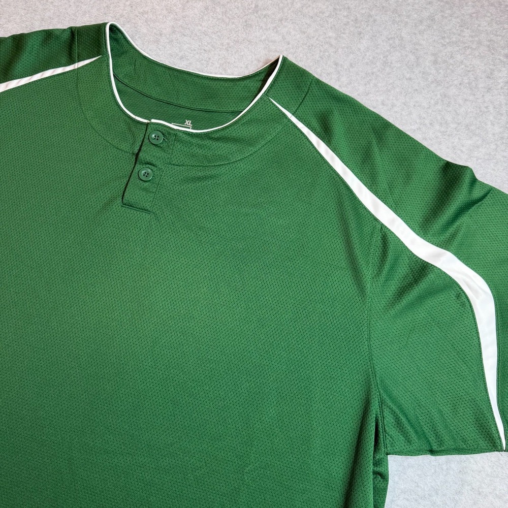 Nike Team Mens XL Green White Dri-Fit‎ Baseball Jersey Short Sleeve Athletic